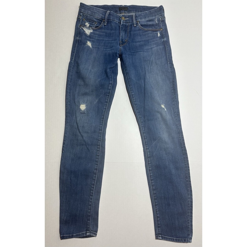 Mother Womens Medium Kitty Blue Mid Rise The Looker Skinny Jeans Size 26